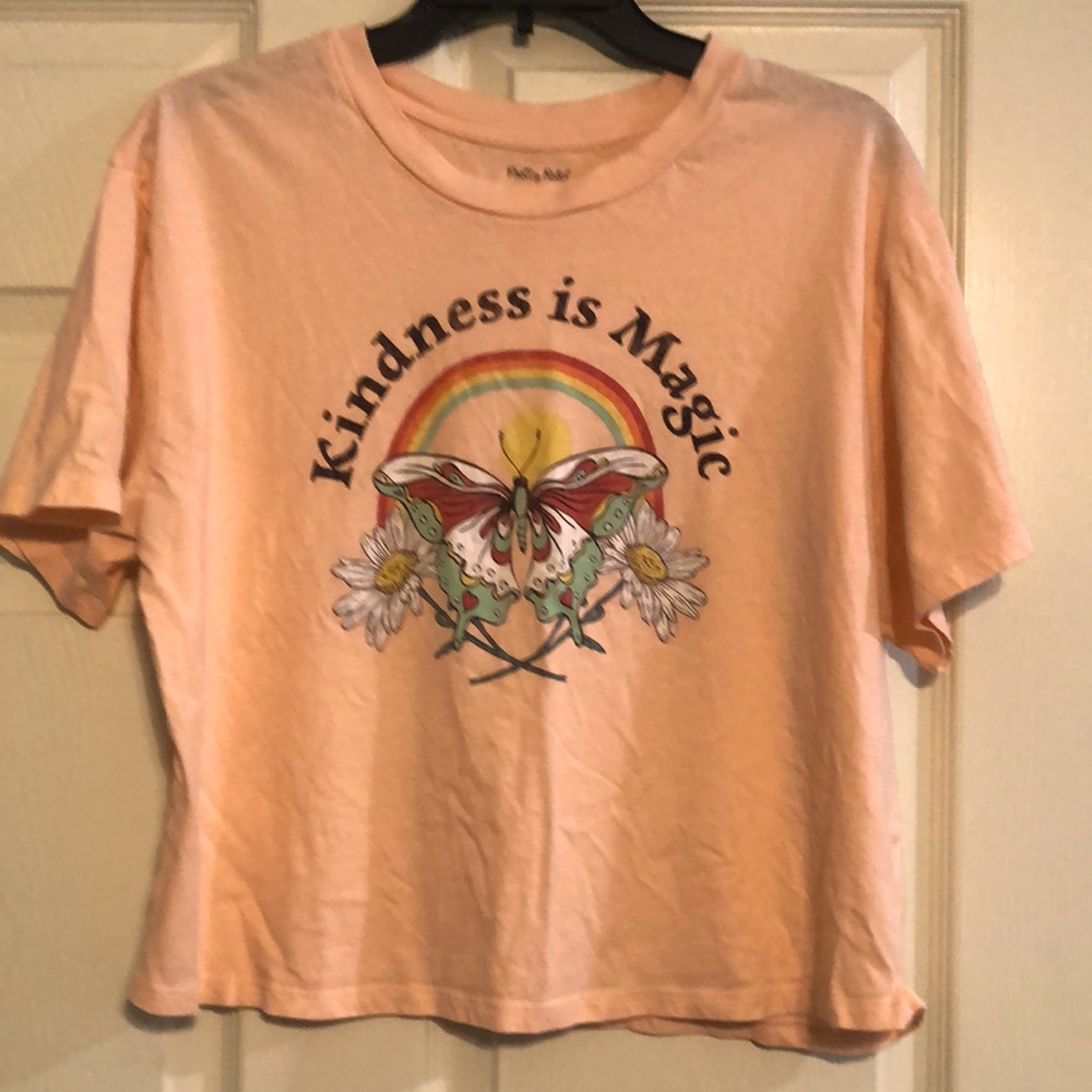 Pretty Rebel Peach Cropped Tee XL